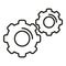 Gear system of realization icon outline vector. Balance human