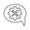 Gear, technical help, technical support outline icon