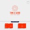 gear time logo line design management industrial vector icon isolated