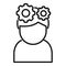 Gear values icon outline vector. Core value