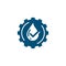 gear water drop check mark icon vector illustration design template