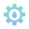 Gear water gradient logo design template icon