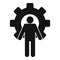 Gear wheel admin icon, simple style