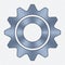 Gear wheel. Metal cogwheel. Gear setting icon. Machine gear icon. Industrial icon. Vector illustration