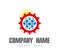 Gear wheel red vector icon. Wheel combine configuration set on white background. mechanical technical work worked power sign.