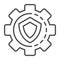 Gear wheel secured icon, outline style