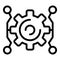 Gear wheel sociology icon, outline style