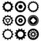 Gear wheels black silhouette collection of cogwheels