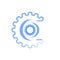 Gear Wheels Icon. Machinery Logo. Mechanism Cog Concept. Technologic Mechanical Cogwheel Tool. Teamwork Symbol.