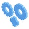 Gear wheels software test icon, isometric style