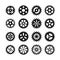 Gear wheels vector icons