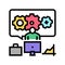 gear working process color icon vector illustration