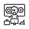 gear working process line icon vector illustration