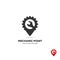Gear and wranch Map Location Navigation Logo Design