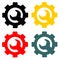 Gear Wrench, set icon Sign Flat