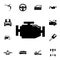 Gearbox icon. Set of car repair icons. Signs, outline eco collection, simple icons for websites, web design, mobile app, info grap