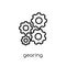 Gearing icon. Trendy modern flat linear vector Gearing icon on w