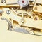 Gears of brass mechanical movement of retro watch