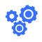 Gears cog wheel mechanism icon vector or mechanical cogwheel simple editable graphic of pinion group flat illustration isolated on