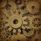 Gears cogs in ancient grunge old parchment