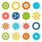 Gears and cogs. Icons set in vector