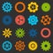 Gears and cogs. Icons set in vector