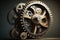 Gears and cogs mechanism on dark background