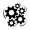 Gears and cogs vector illustration in black and white styles