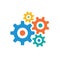 Gears - colored icon on white background vector illustration for website, mobile application, presentation, infographic. Cogwheels