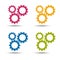 Gears - Colourful Vector Icons - Isolated On White