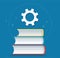 Gears icon on books icon design vector illustration, education concepts