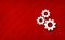 Gears icon dreamy abstract red background diagonal stripe line illustration design