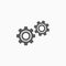 Gears icon, equipment vector, machinery illustration