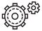 Gears icon. Process symbol. Mechanical cog wheels