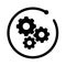 Gears icon. Vector Settings Icon. Automotive logo template. Automotive logo with modern frame isolated.