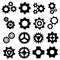 Gears icons vector set. Gear icon. Settings or options Illustration symbol.