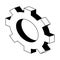 Gears isometric symbol in black and white