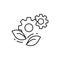 Gears, leafs icon. Simple line, outline vector ecology icons for ui and ux, website or mobile application