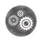 Gears machine isolated icon