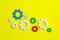 Gears on yellow background - Business productivity concept
