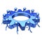 Gearwheel gear wheel team work people turning blue cogwheel