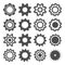 Gearwheel mechanism gear cog icon set