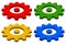 Gearwheel, rack wheel, gear icon, sign. Service, development, ma