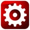 Gearwheel, rack wheel, gear icon, sign. Service, development, ma