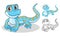 Gecko Cartoon Character Mascot Design