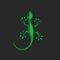 Gecko logo green lizard creative animal vector illustration isolated on black background