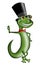 Gecko in tuxedo suit standing