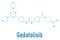 Gedatolisib cancer drug molecule. Skeletal formula. Chemical structure