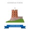 Gediminas Tower in Lithuania flat vector attraction sight