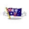 Geek australian cartoon flag kept in cupboard